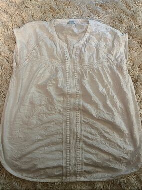 Sundance Lightweight White Crochet-Trim Women's Top